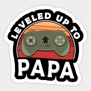 Papa Leveled Up To Pregnancy Announcement Controller Sticker